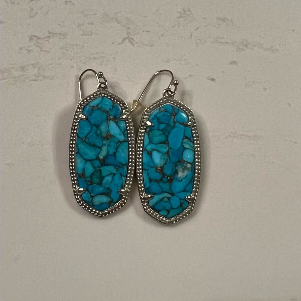 Kendra Scott Turquoise veined earrings